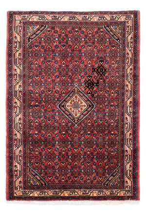 Persisk tæppe - Nomadisk - 142 x 104 cm - mørkerød