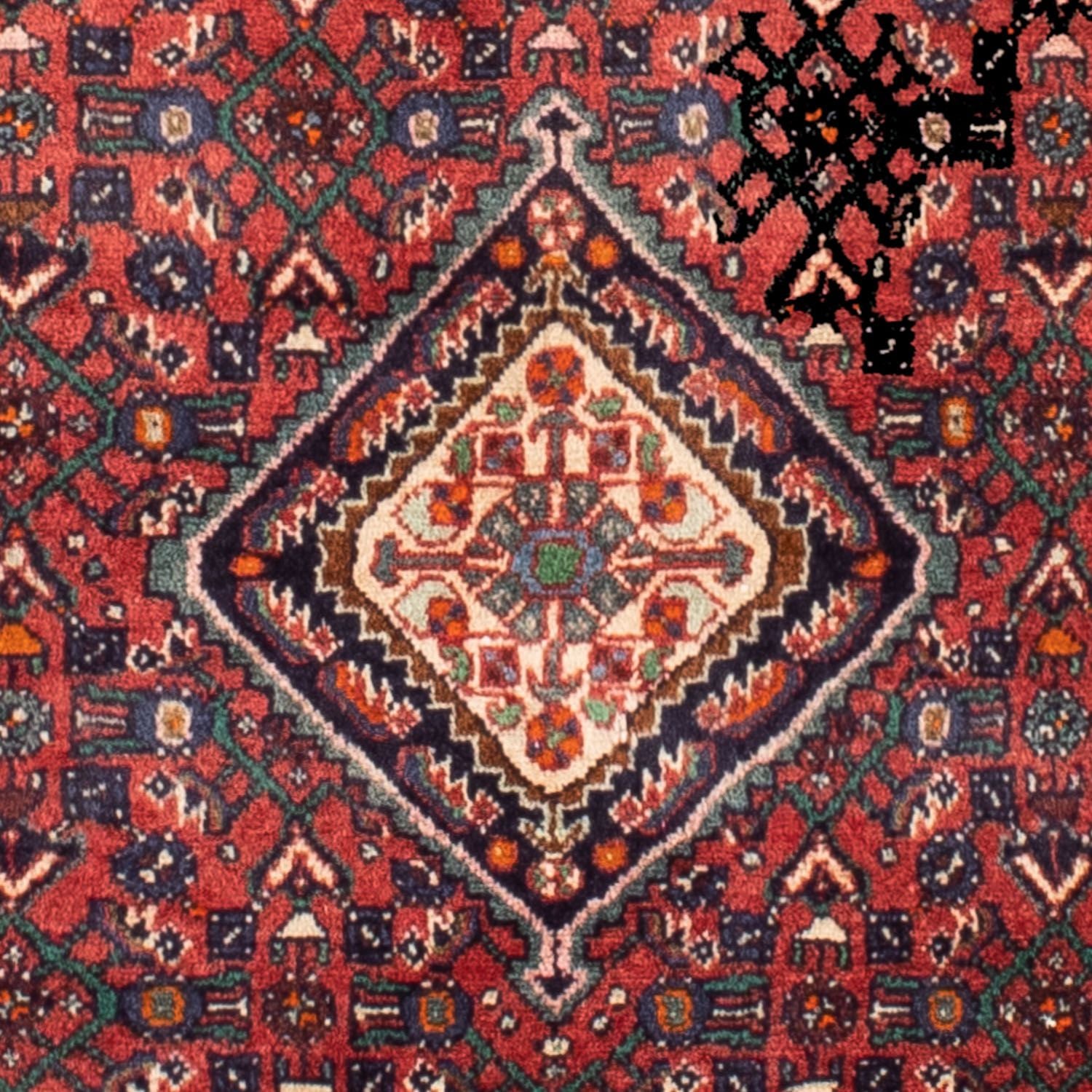 Persisk tæppe - Nomadisk - 142 x 104 cm - mørkerød