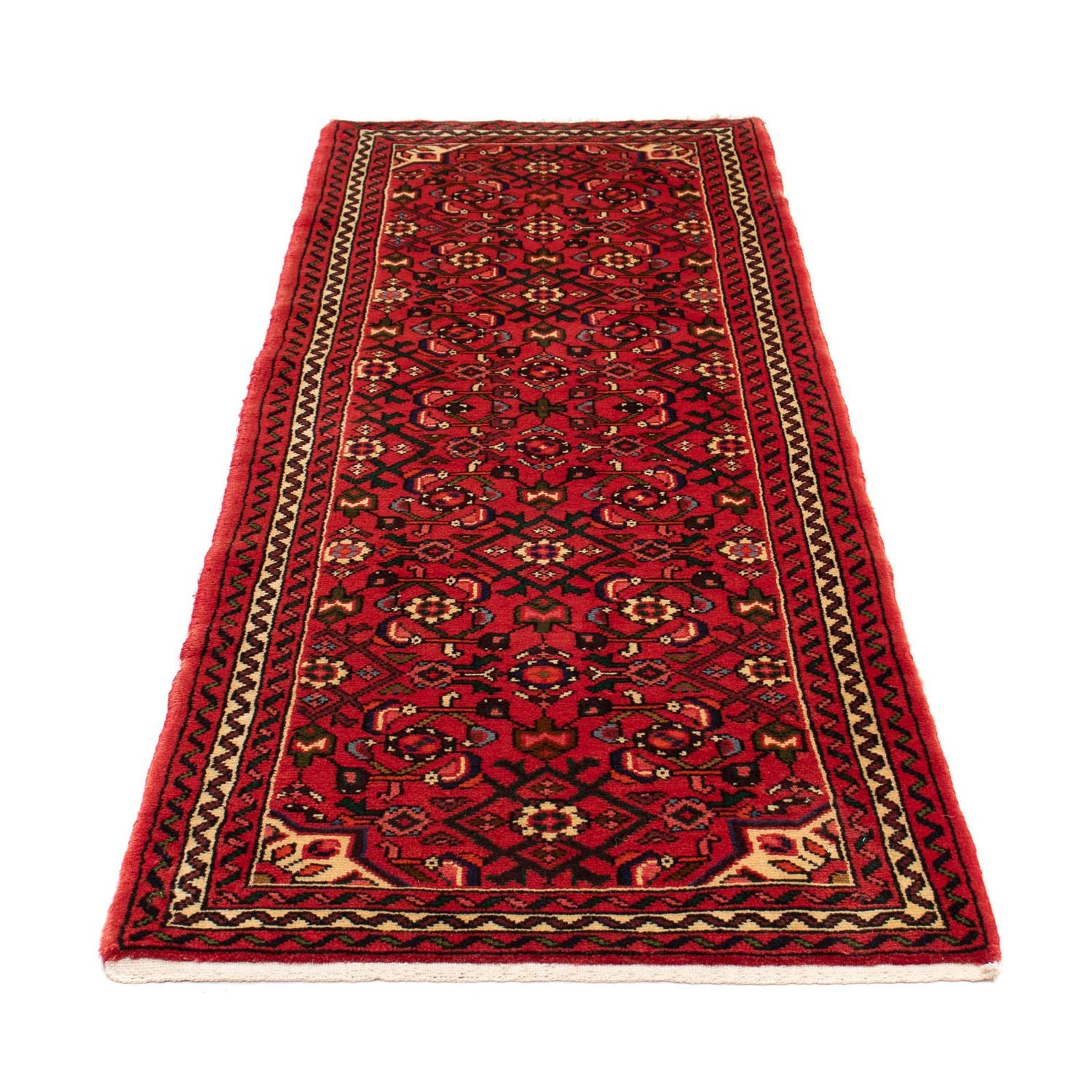Løber Persisk tæppe - Nomadisk - 200 x 76 cm - mørkerød