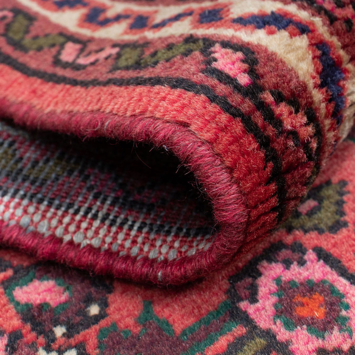 Løber Persisk tæppe - Nomadisk - 200 x 67 cm - mørkerød