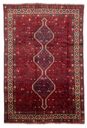 Persisk tæppe - Nomadisk - 300 x 208 cm - mørkerød