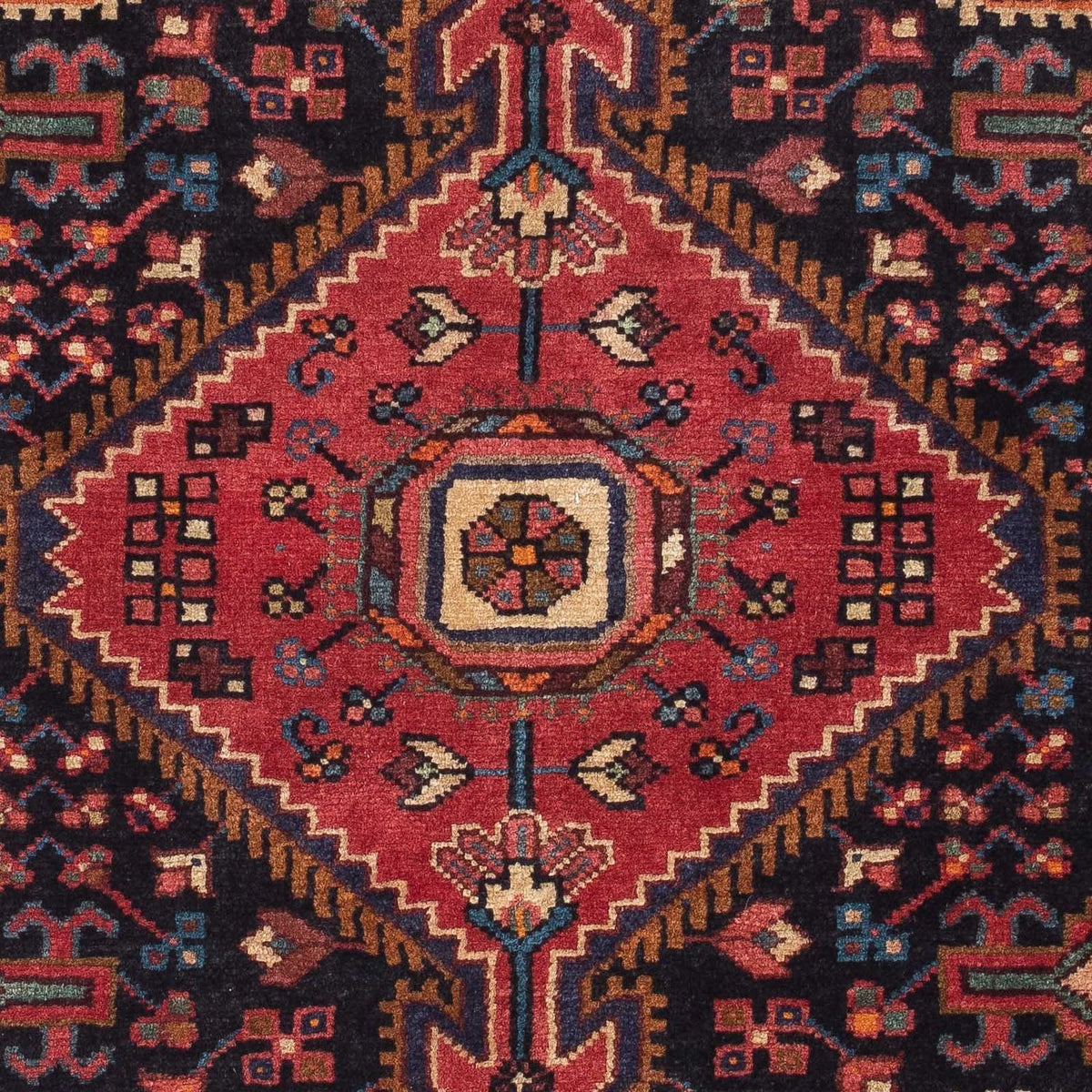 Persisk tæppe - Nomadisk - 127 x 95 cm - mørkeblå