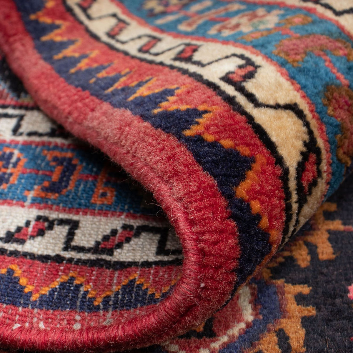 Persisk tæppe - Nomadisk - 127 x 95 cm - mørkeblå