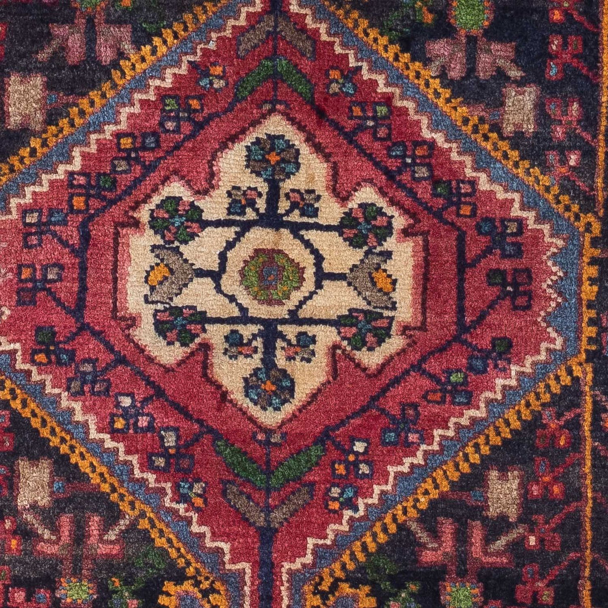 Persisk tæppe - Nomadisk - 136 x 85 cm - mørkeblå