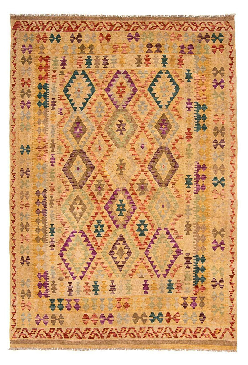 Kelim Carpet - Splash - 295 x 196 cm - lys brun