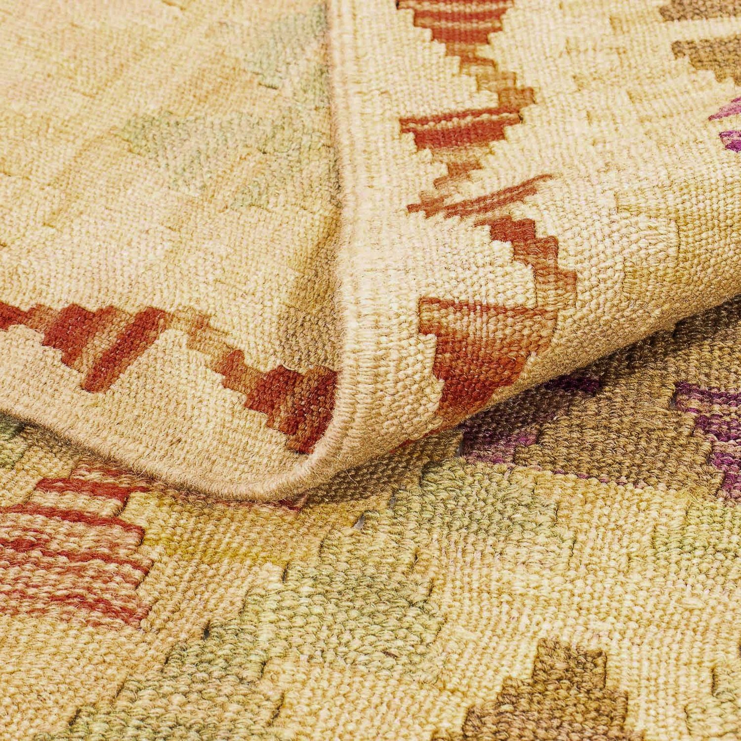 Kelim Carpet - Splash - 295 x 196 cm - lys brun