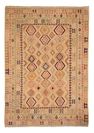 Kelim Carpet - Splash - 290 x 200 cm - lys brun