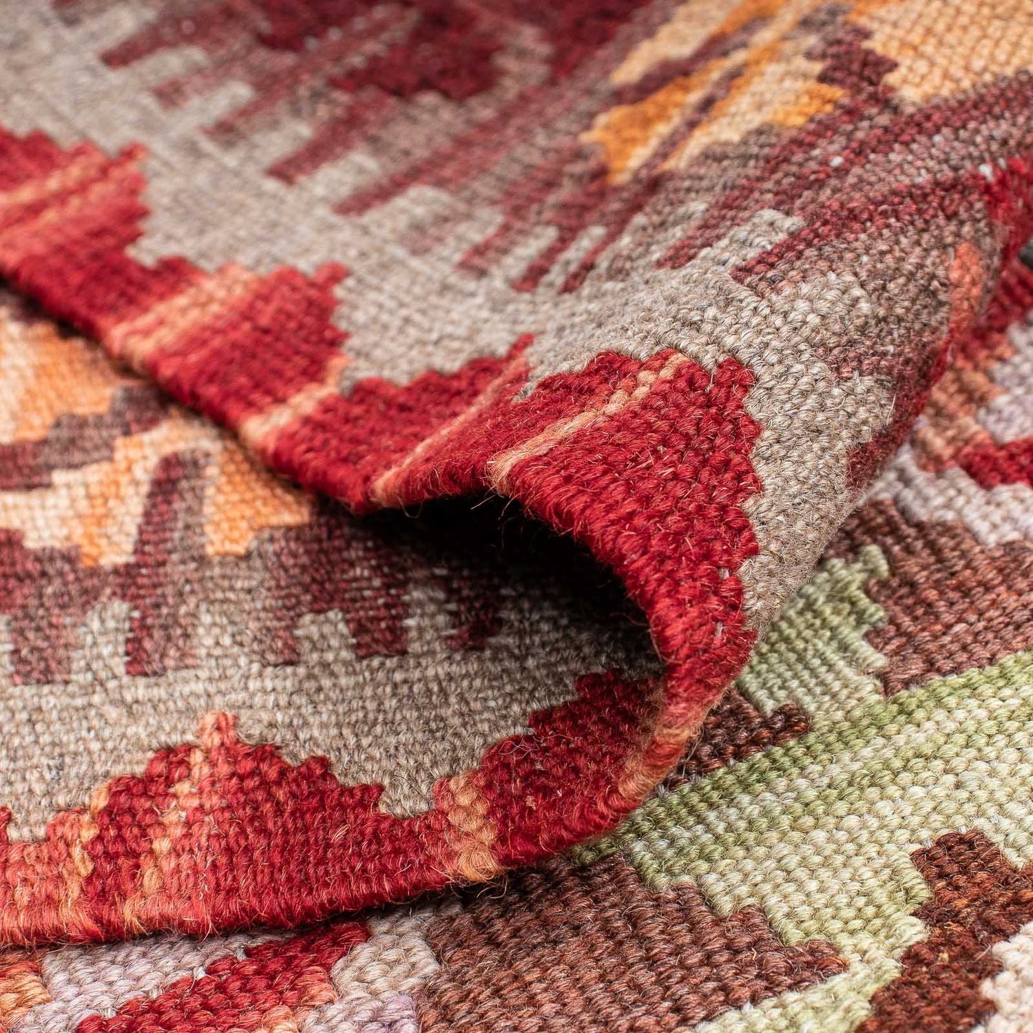 Løber Kelim Carpet - Splash - 183 x 58 cm - rød