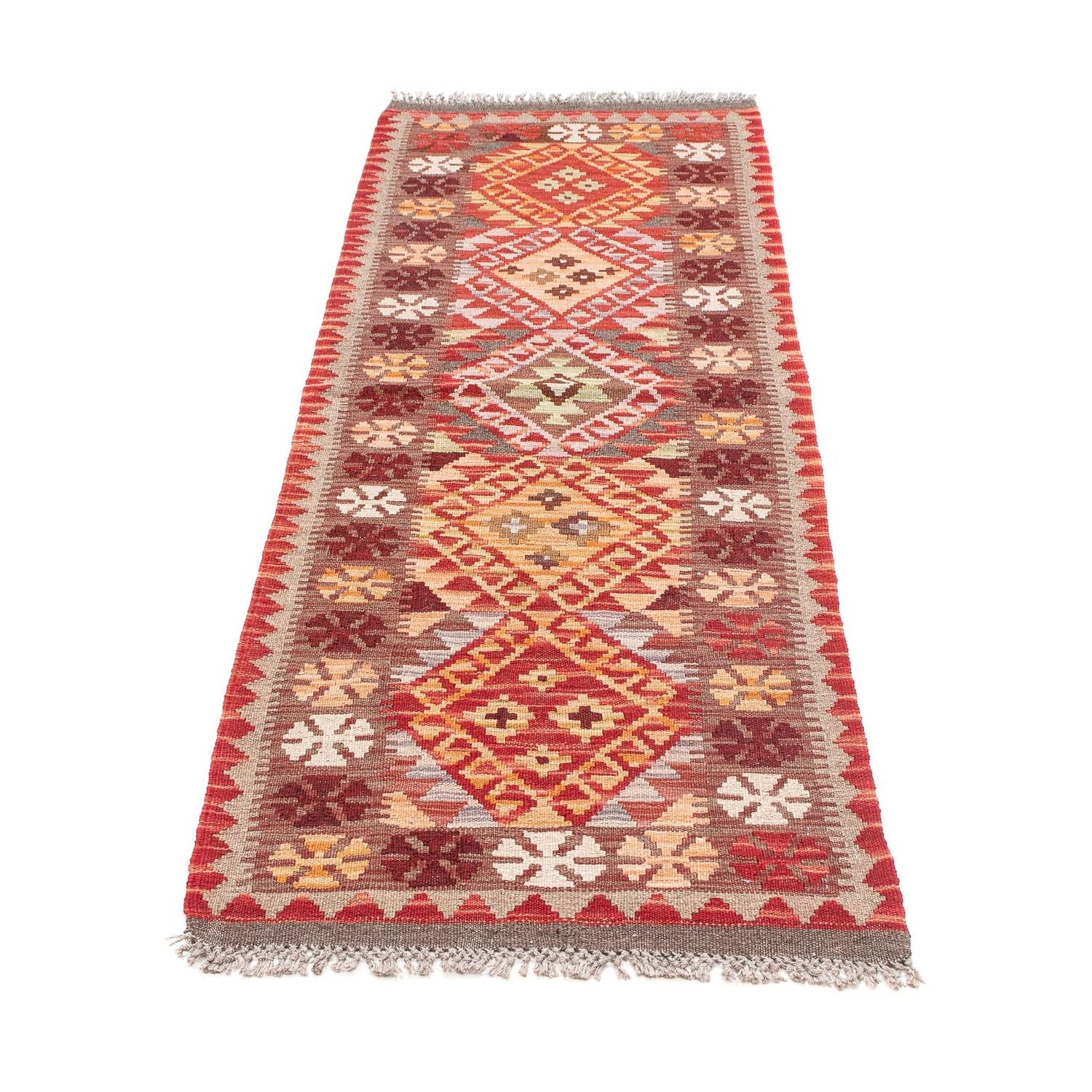 Løber Kelim Carpet - Splash - 183 x 58 cm - rød