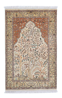 Silketæppe - Kashmir Silk - 124 x 76 cm - beige