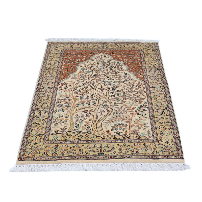 Silketæppe - Kashmir Silk - 124 x 76 cm - beige