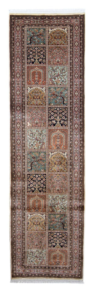 Løber Silketæppe - Kashmir Silk - 302 x 74 cm - flerfarvet