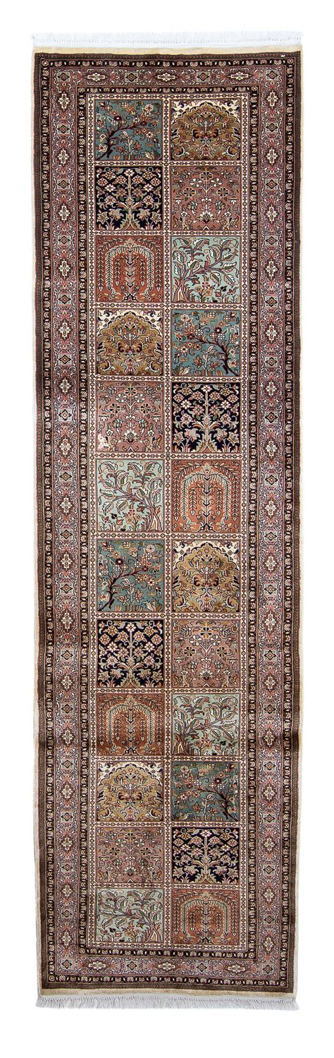 Løber Silketæppe - Kashmir Silk - 302 x 74 cm - flerfarvet