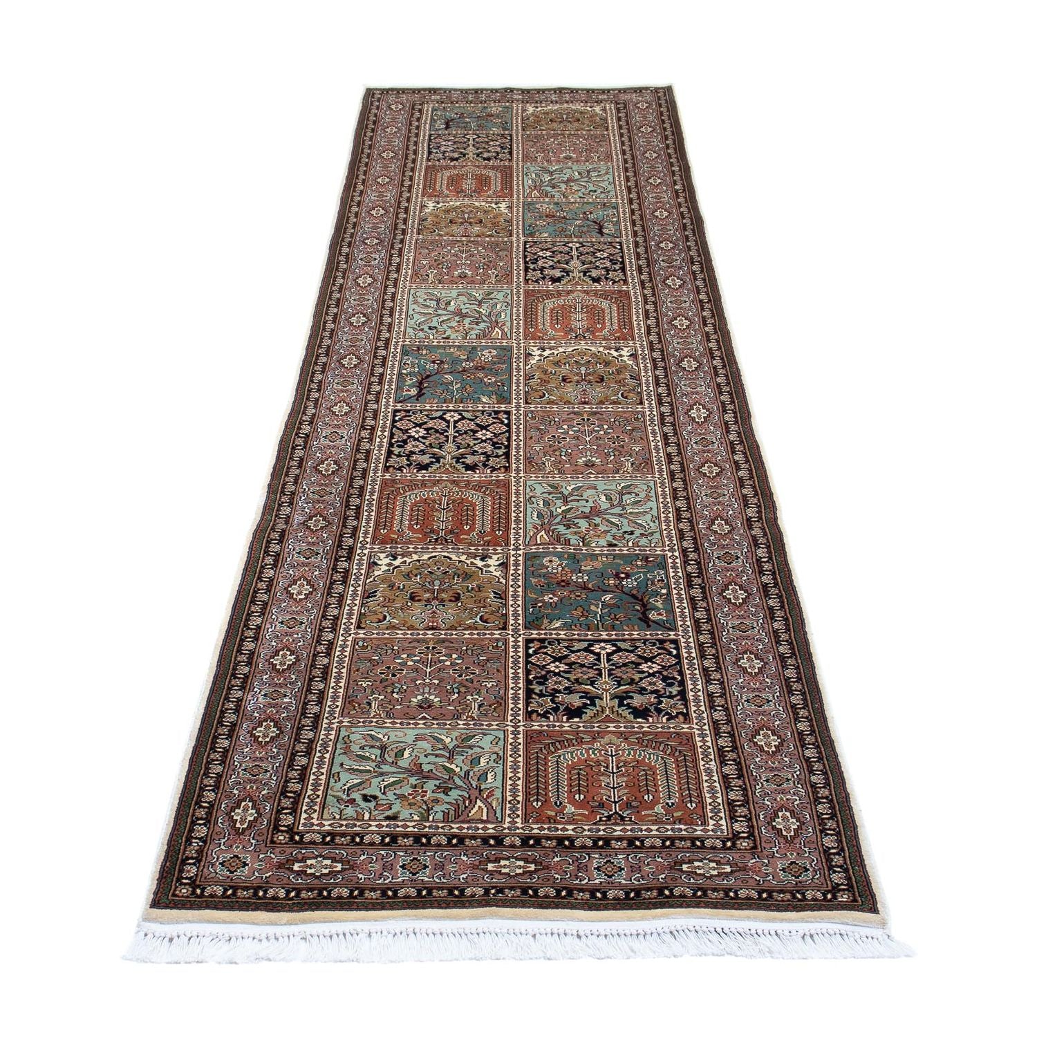 Løber Silketæppe - Kashmir Silk - 302 x 74 cm - flerfarvet