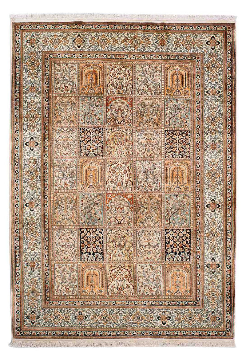 Silketæppe - Kashmir Silk - 221 x 158 cm - flerfarvet