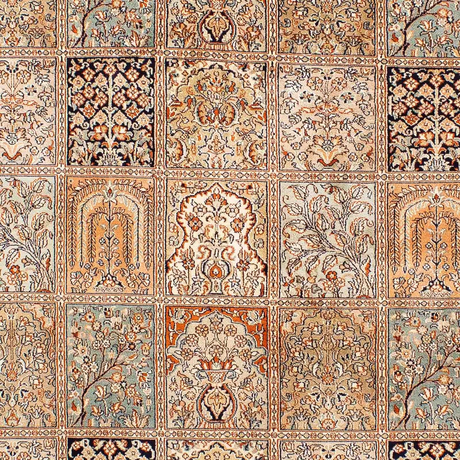Silketæppe - Kashmir Silk - 221 x 158 cm - flerfarvet
