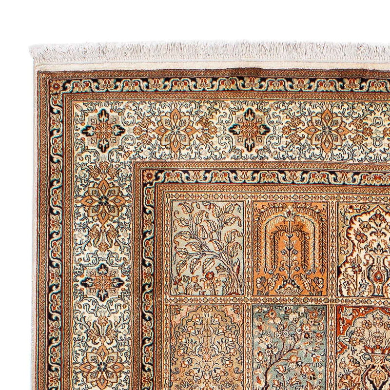 Silketæppe - Kashmir Silk - 221 x 158 cm - flerfarvet