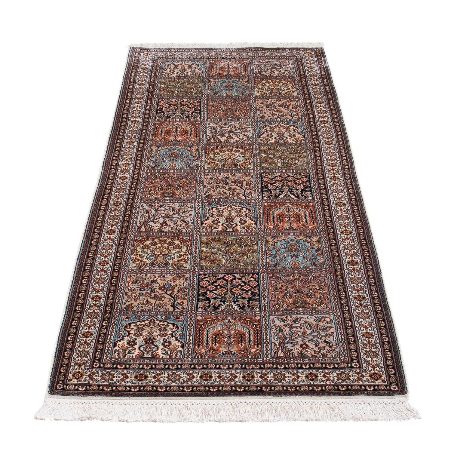Løber Silketæppe - Kashmir Silk - 227 x 79 cm - flerfarvet