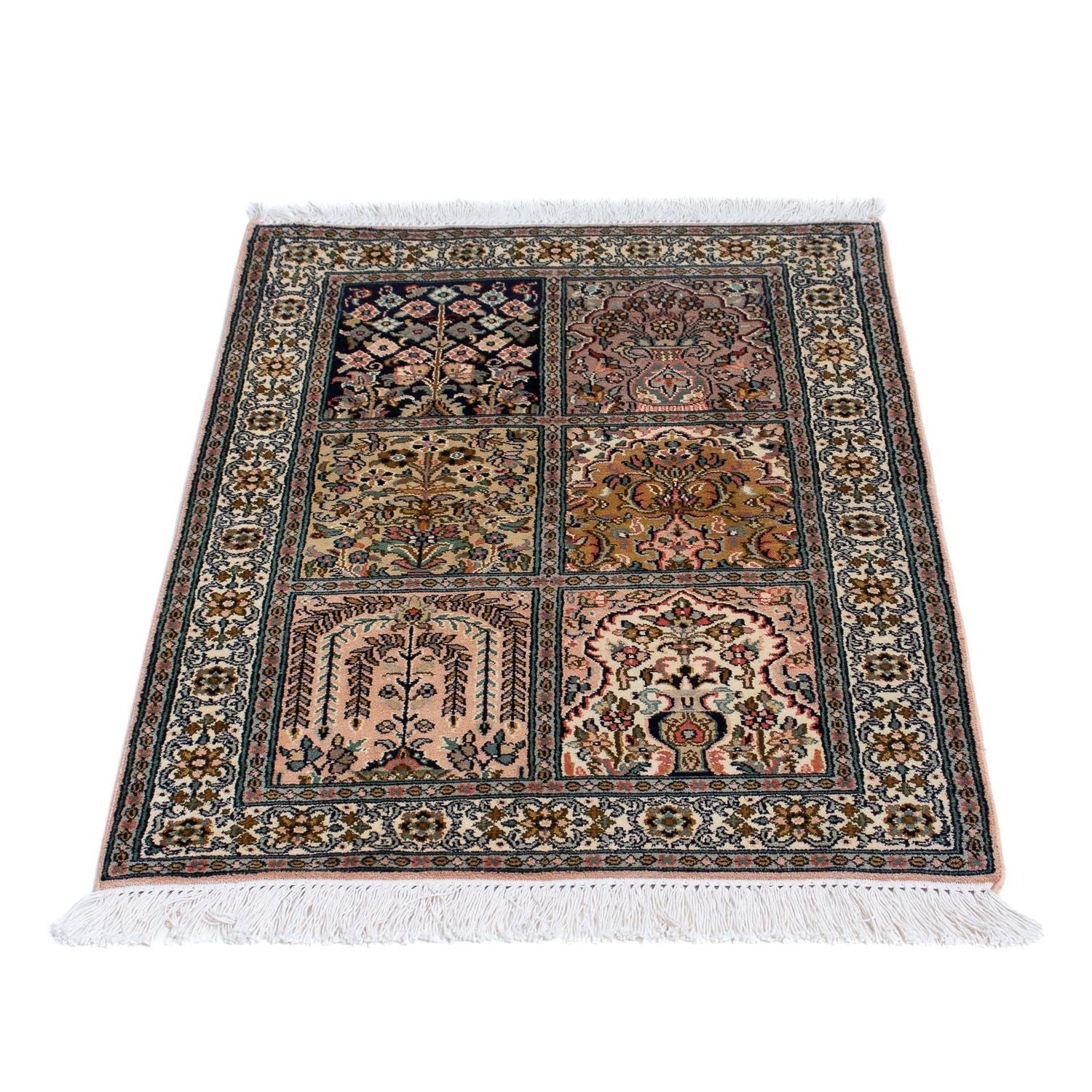 Silketæppe - Kashmir Silk - 95 x 64 cm - flerfarvet