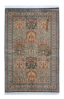 Silketæppe - Kashmir Silk - 150 x 92 cm - flerfarvet