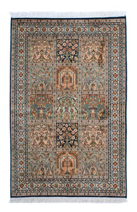 Silketæppe - Kashmir Silk - 150 x 92 cm - flerfarvet