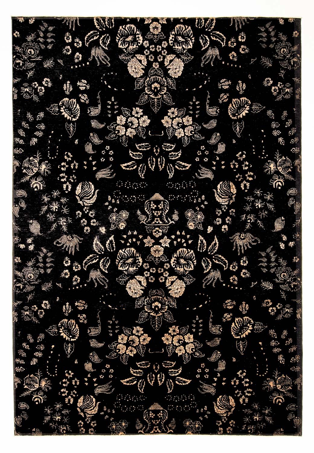 Designer tæppe - 301 x 212 cm - mørkeblå