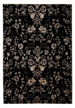 Designer tæppe - 301 x 212 cm - mørkeblå