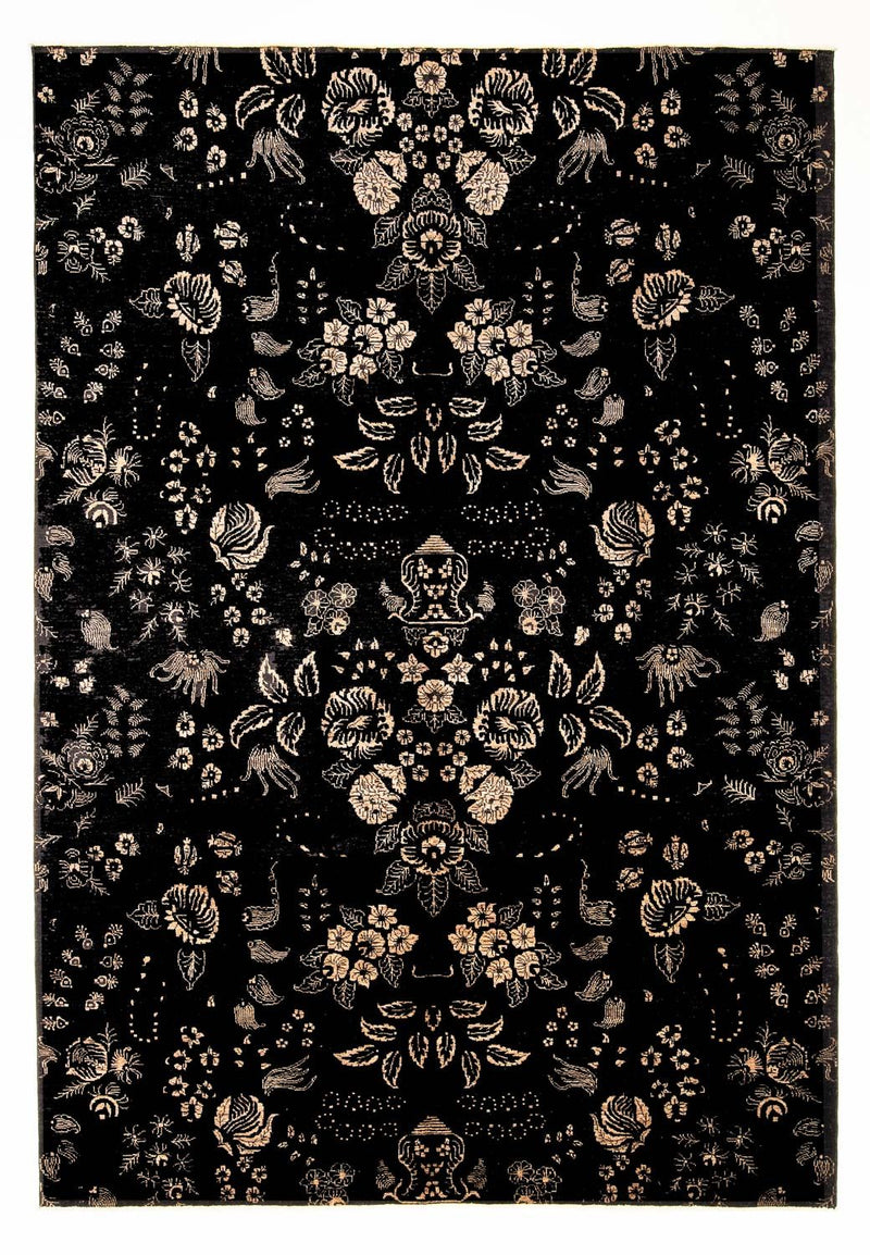 Designer tæppe - 301 x 212 cm - mørkeblå