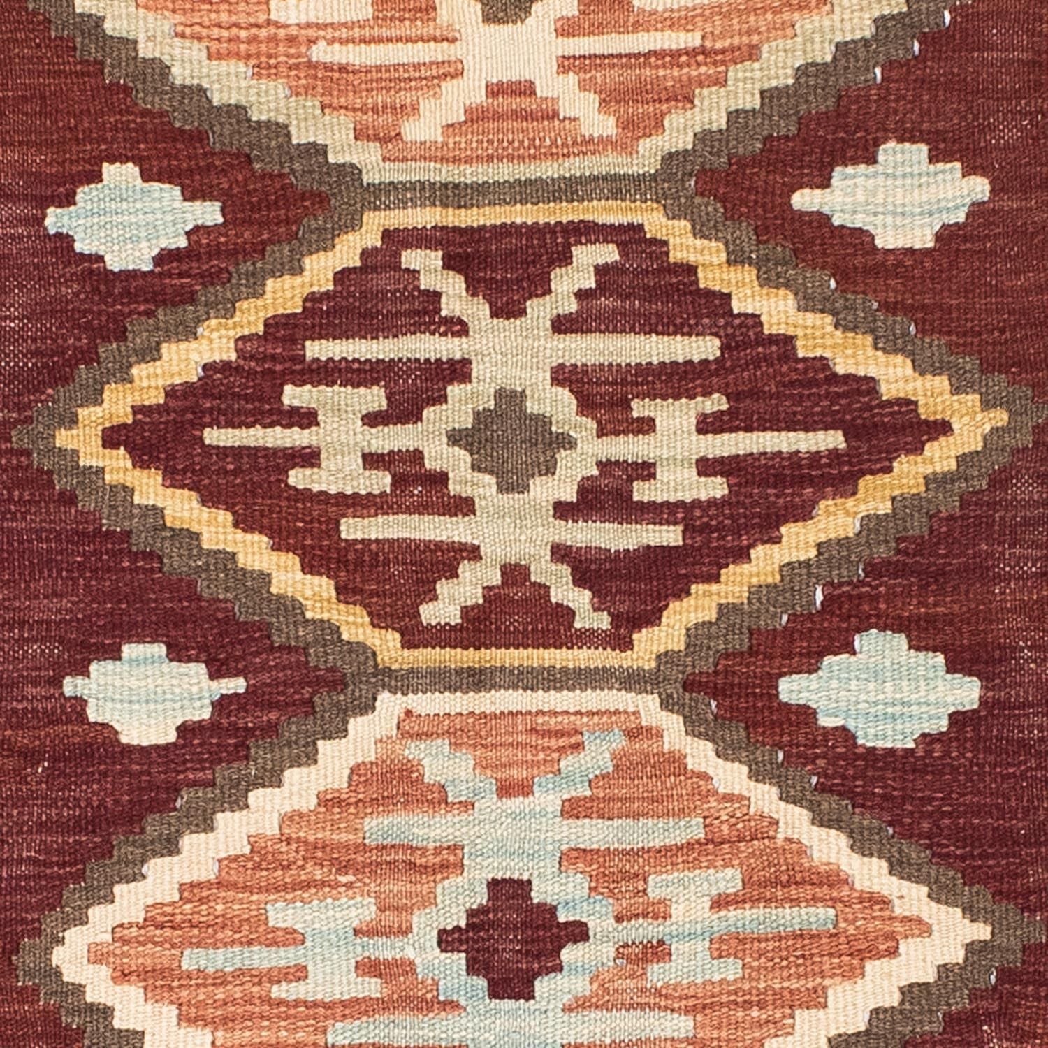 Kelim-tæppe - orientalsk - 197 x 141 cm - brun