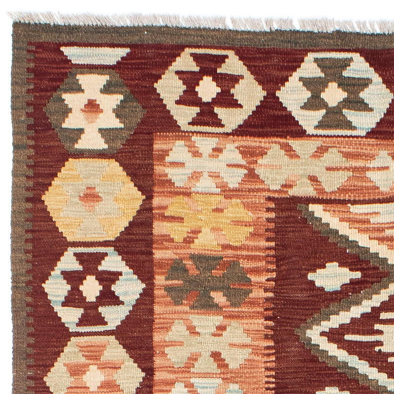 Kelim-tæppe - orientalsk - 197 x 141 cm - brun
