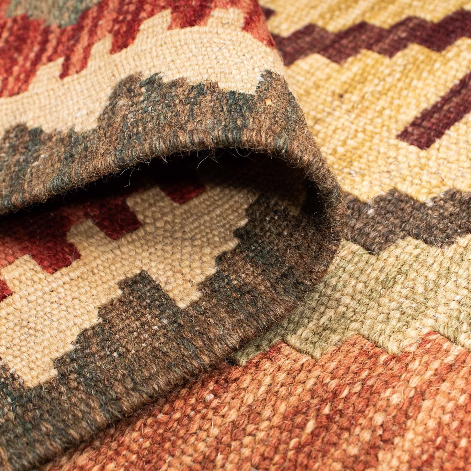 Kelim-tæppe - orientalsk - 201 x 153 cm - beige