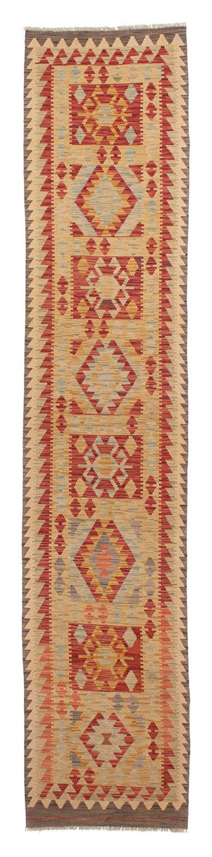 Løber Kelim Carpet - Splash - 389 x 77 cm - flerfarvet