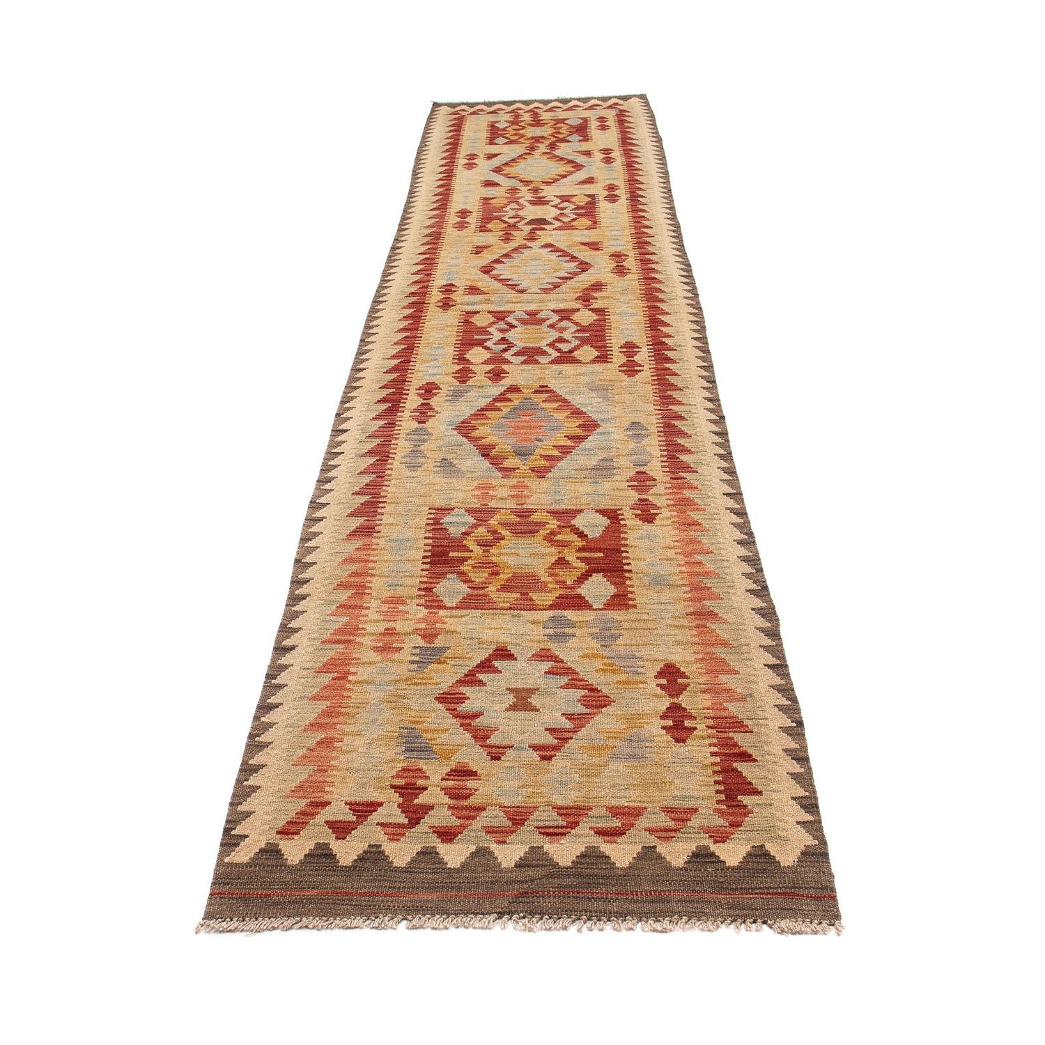 Løber Kelim Carpet - Splash - 389 x 77 cm - flerfarvet