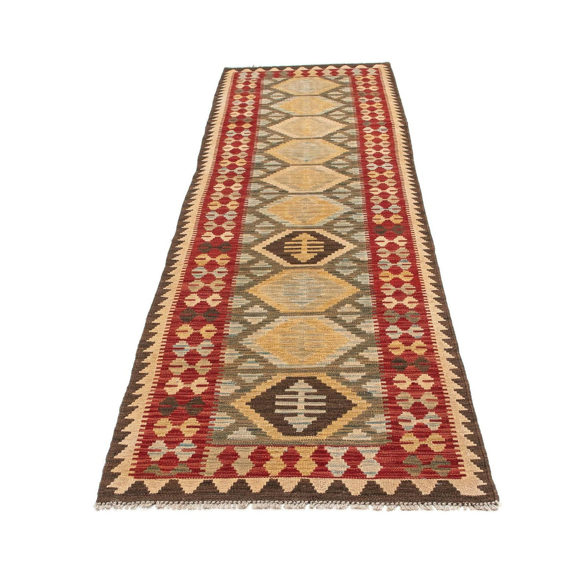 Løber Kelim Carpet - Splash - 295 x 76 cm - flerfarvet