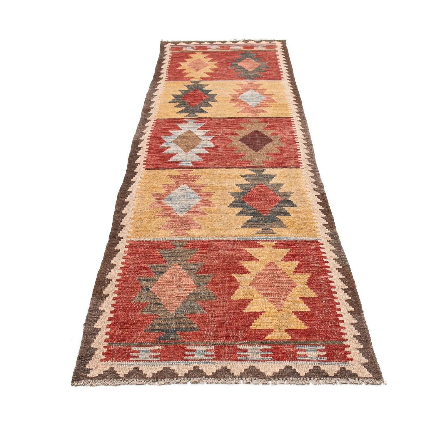 Løber Kelim Carpet - Splash - 296 x 74 cm - flerfarvet