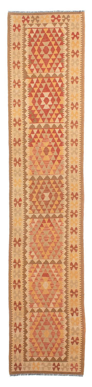 Løber Kelim Carpet - Splash - 405 x 85 cm - flerfarvet