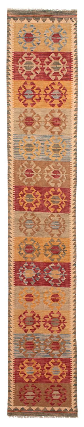Løber Kelim Carpet - Splash - 407 x 76 cm - flerfarvet