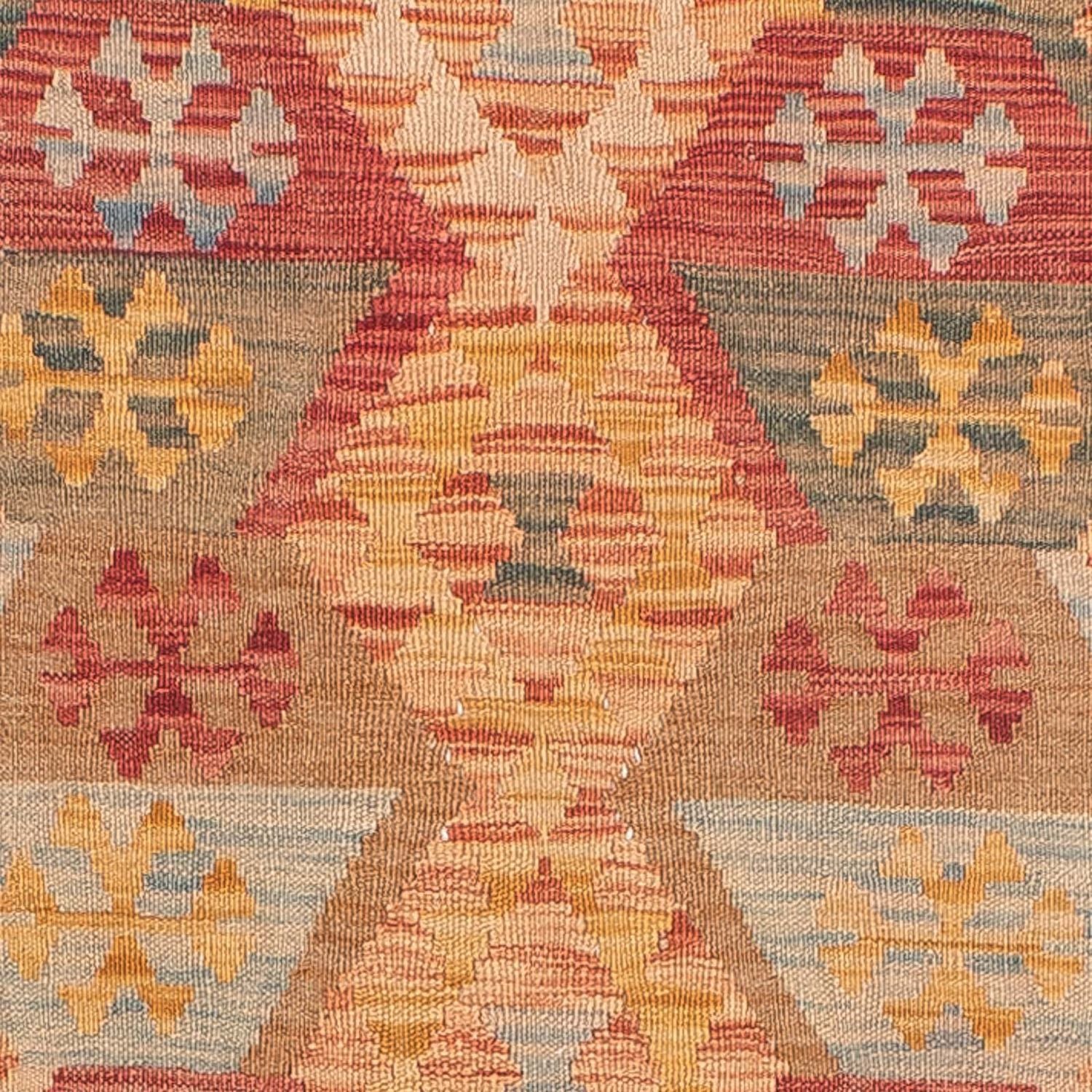 Løber Kelim Carpet - Splash - 390 x 76 cm - lysrød