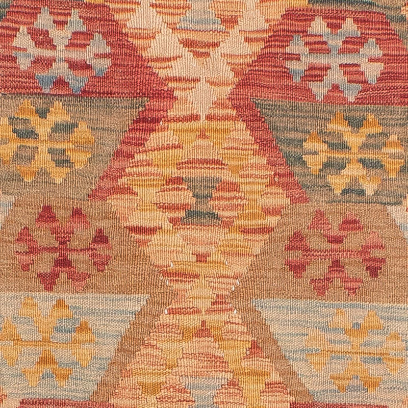 Løber Kelim Carpet - Splash - 390 x 76 cm - lysrød