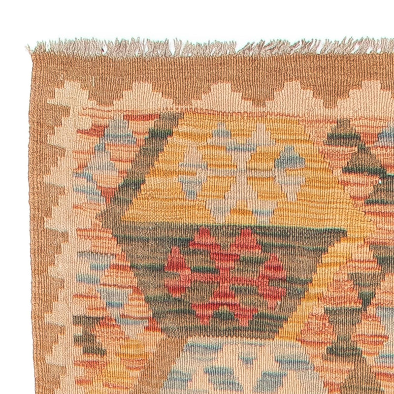 Løber Kelim Carpet - Splash - 390 x 76 cm - lysrød