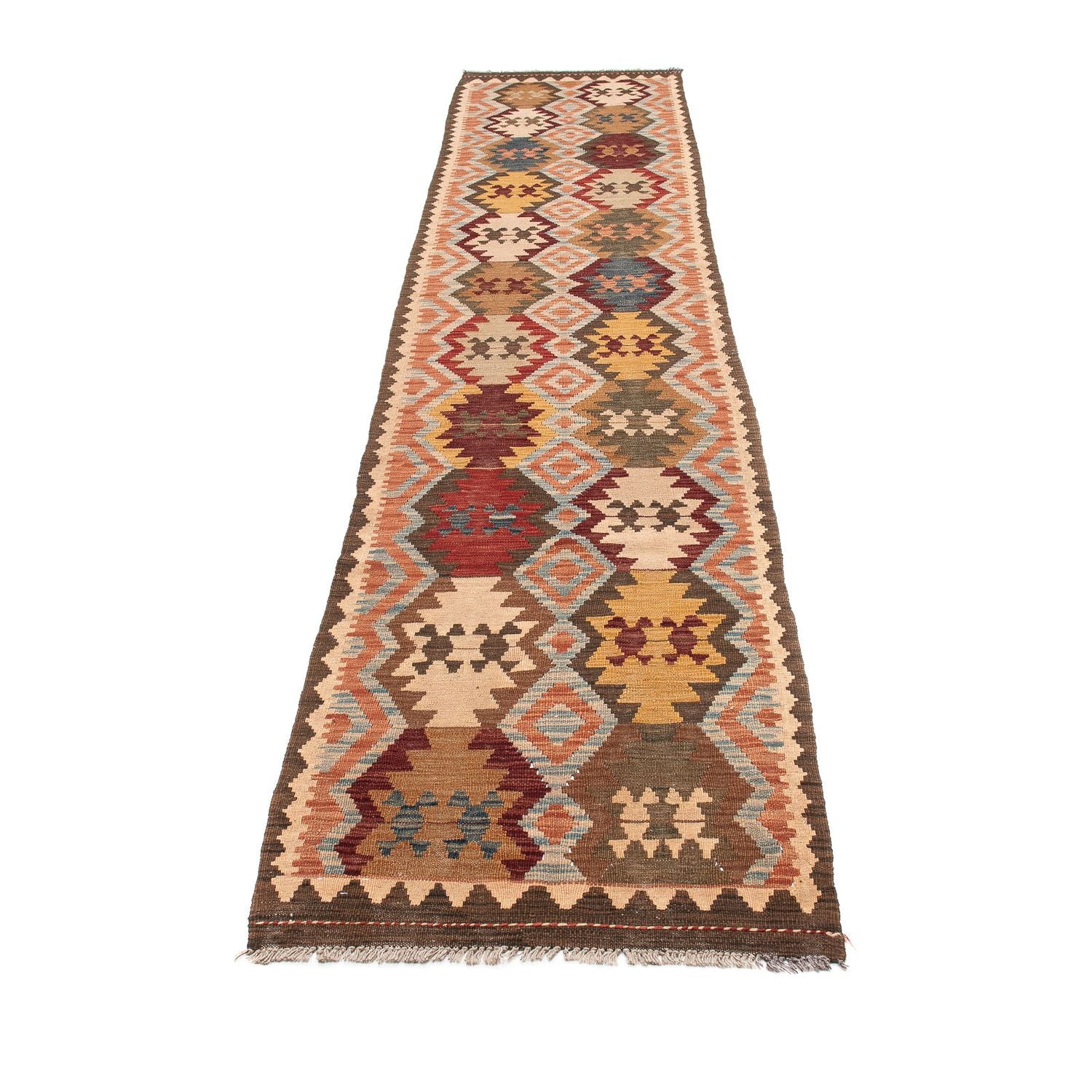 Løber Kelim Carpet - Splash - 387 x 70 cm - flerfarvet