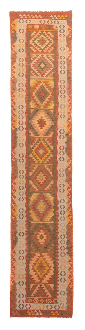 Løber Kelim Carpet - Splash - 435 x 86 cm - flerfarvet