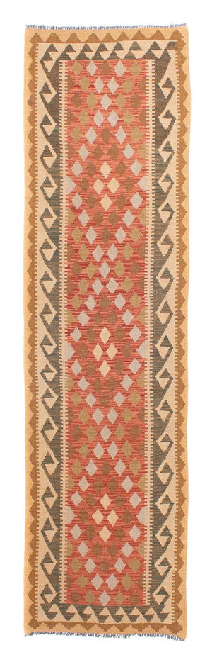 Løber Kelim Carpet - Splash - 300 x 82 cm - lysrød