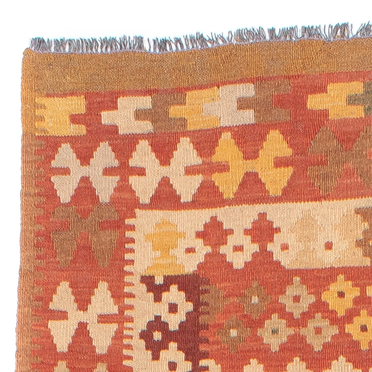 Løber Kelim Carpet - Splash - 323 x 90 cm - lysrød