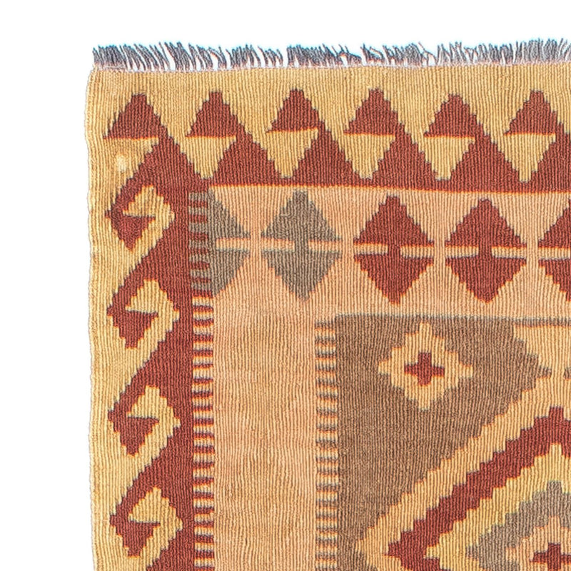 Løber Kelim Carpet - Splash - 301 x 80 cm - lys brun