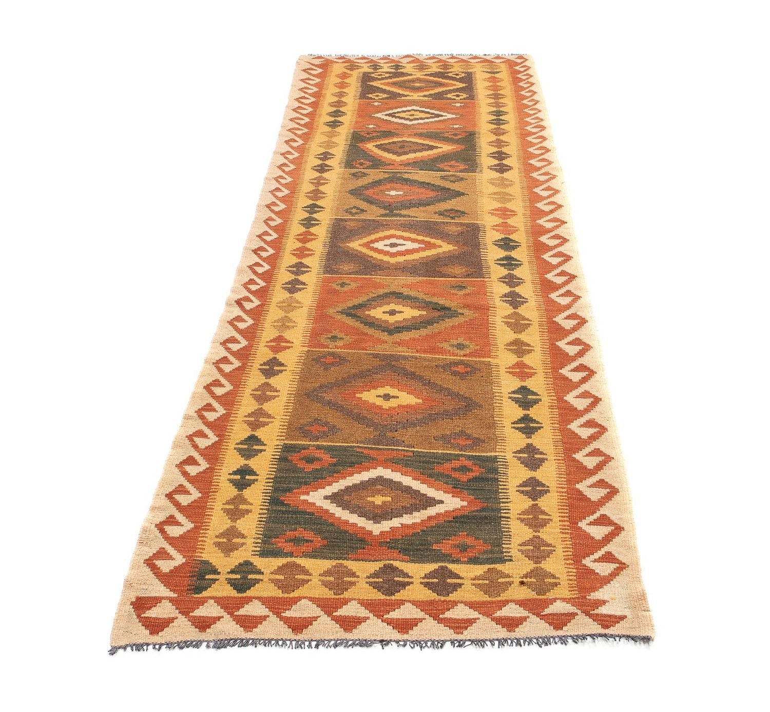 Løber Kelim Carpet - Splash - 297 x 79 cm - flerfarvet