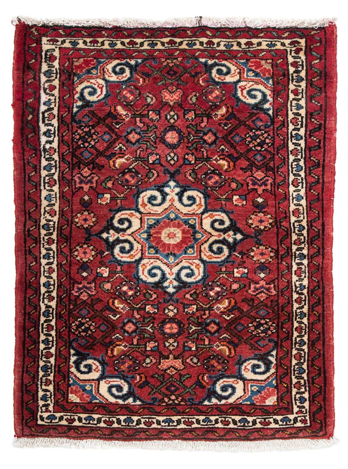 Persisk tæppe - Nomadisk - 98 x 73 cm - mørkerød