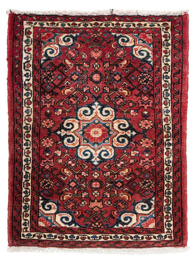 Persisk tæppe - Nomadisk - 98 x 73 cm - mørkerød