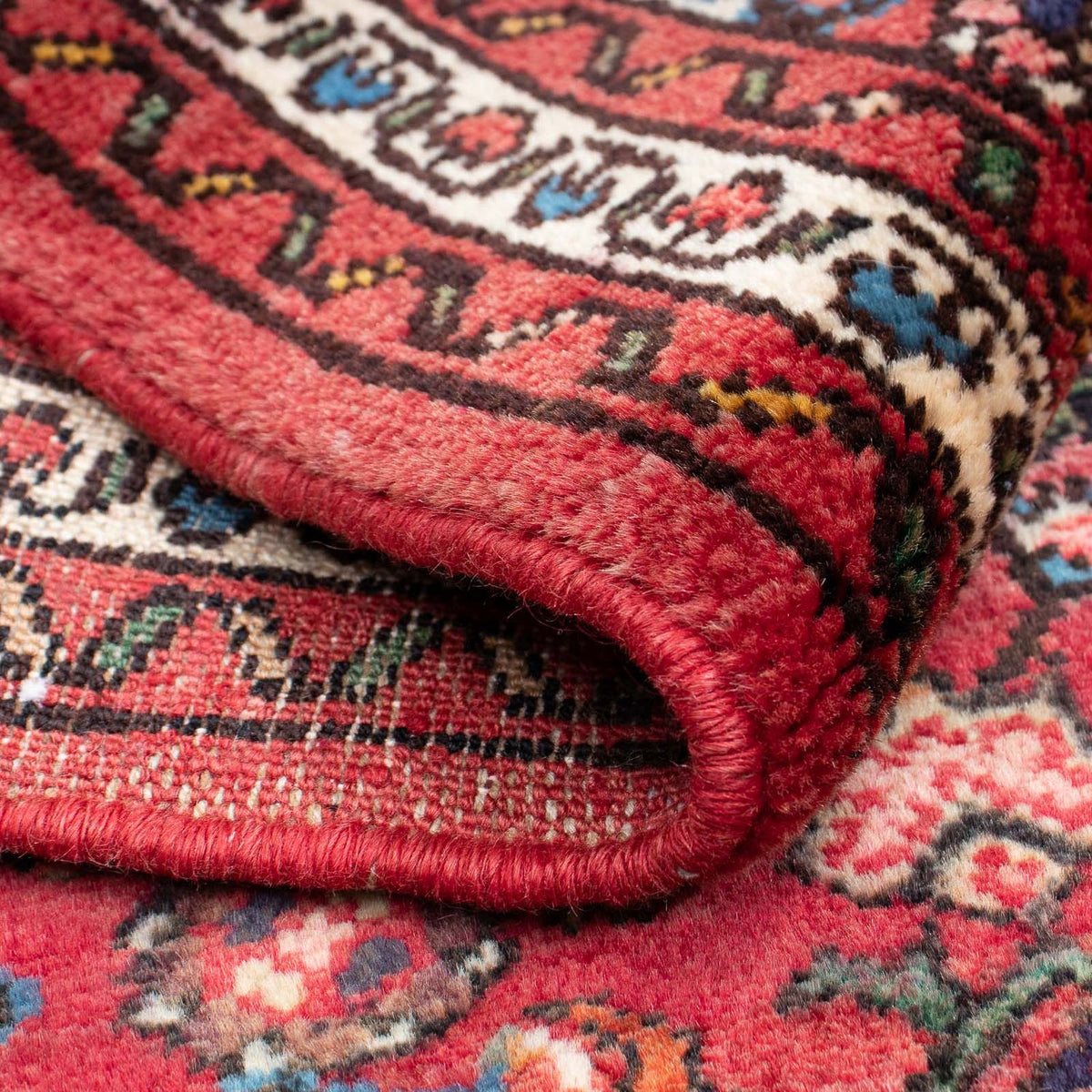 Persisk tæppe - Nomadisk - 98 x 73 cm - mørkerød