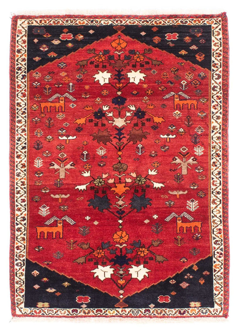 Persisk tæppe - Nomadisk - 152 x 110 cm - mørkerød